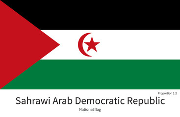 National flag of Sahrawi Arab Democratic Republic with correct proportions, element, colors