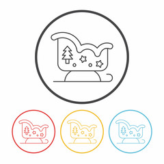 Christmas sleigh line icon