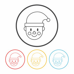 Christmas person line icon