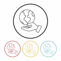 Obraz premium Environmental protection concept protect our planet line icon