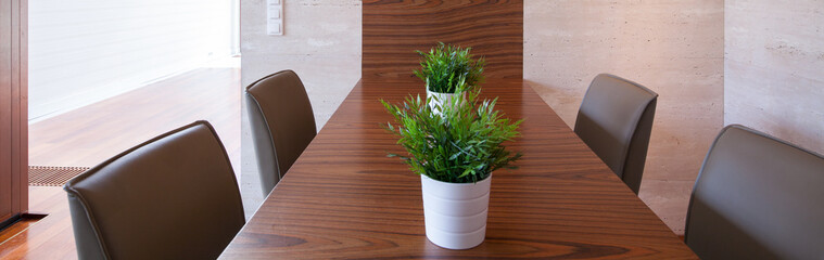 Modern table in dining room