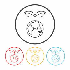 Environmental protection concept protect our planet line icon