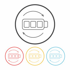 Environmental protection concept battery line icon