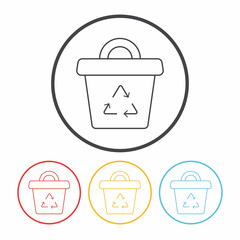 Environmental protection concept recycled garbage line icon