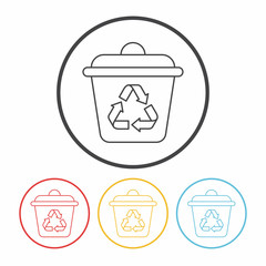 Environmental protection concept recycled garbage line icon
