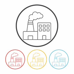 Environmental protection concept factory line icon