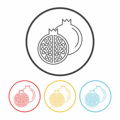 fruits pomegranate line icon