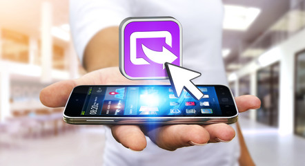 Businessman using the Cloud