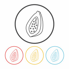 fruits papaya line icon