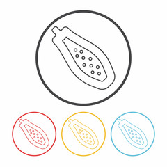 fruits papaya line icon