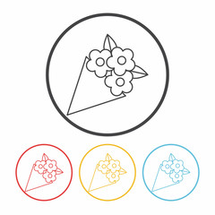 flower bouquet line icon