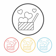 valentine's present line icon