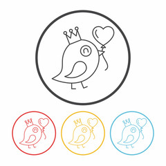 lover birds line icon