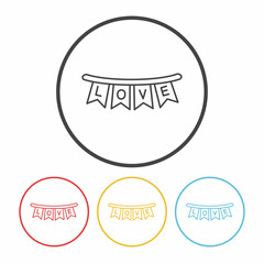 love hanging line icon