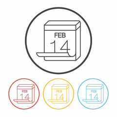 valentine's day calendar line icon