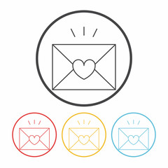 love letter line icon
