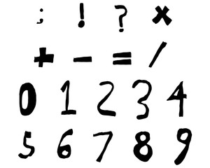 Hand drawn child English alphabet Black Bold