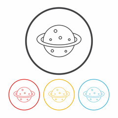 Space planet line icon