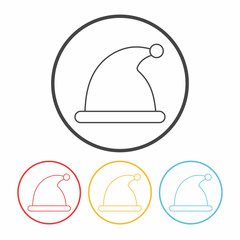 Christmas hat line icon