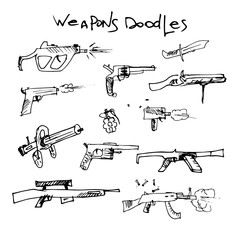 hand drawn isolated vector weapon