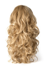 long curly blond wig