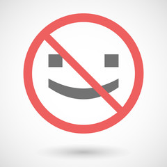 Forbidden vector signal with a smile text face