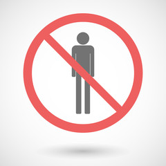 Forbidden vector signal with a male pictogram