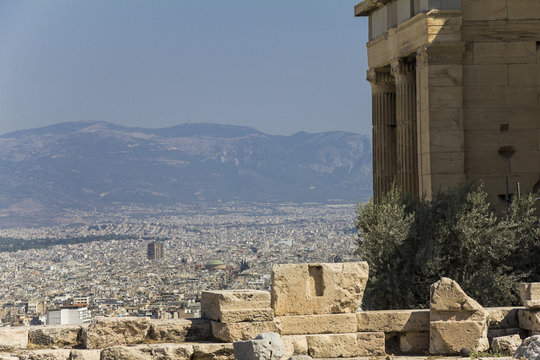 View over Athens from acropolis hill