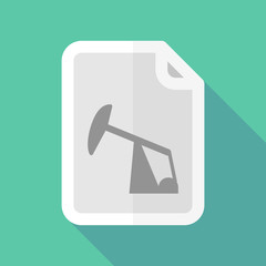 Long shadow document vector icon with a horsehead pump