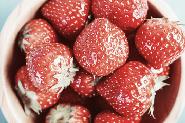 Retro Effect Of Summer Fresh Red Strawberries