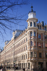 Fototapeta na wymiar architecture building in medieval town of Helsinki, Finland..