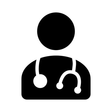 Physician doctor - a provider of patient care flat icon for apps and websites