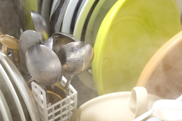 Fototapeta na wymiar 食洗機の洗浄イメージ