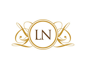 LN Luxury Ornament initial Logo