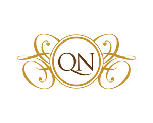 QN Luxury Ornament initial Logo