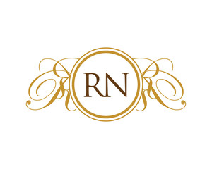 RN Luxury Ornament initial Logo