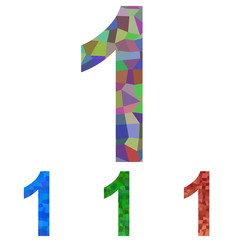 Mosaic number design - number 1