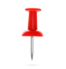 Red thumbtack isolated on white background. Vector illustration