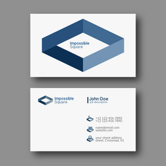 Impossible square business card