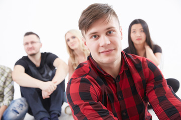 group of happy young friends