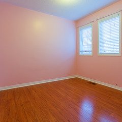 Empty Bedroom in pink color