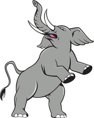 Elephant Prancing Isolated Cartoon