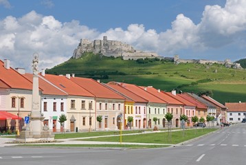 Spissky castle and town Spisske Podhradie in the northern Slovakia.