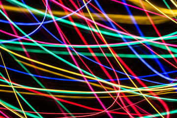 Modern art. Long exposure neon lights texture 