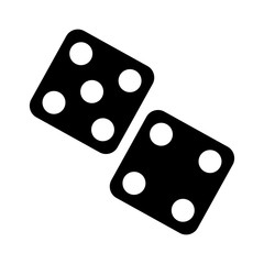 Black gambling dice flat icon for apps and websites