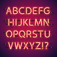 Glowing Neon Bar Alphabet © Voysla