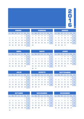 Calendario 2016 español castellano vertical