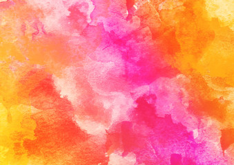 Summer and Autumn Colors Splash Watercolor Background.
