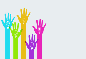 Vector modern colorful hands infographics