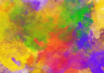 Artistic Rainbow Colors Splash Watercolor Background